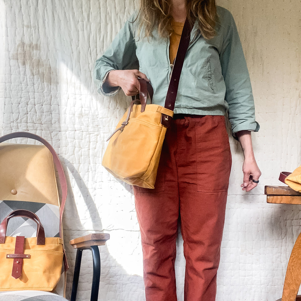 Waxed Canvas Tote in Marigold