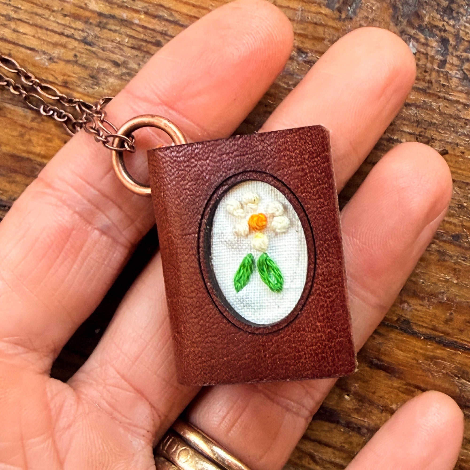 Large Book Necklace with Mid-Century Bedding: Agnes