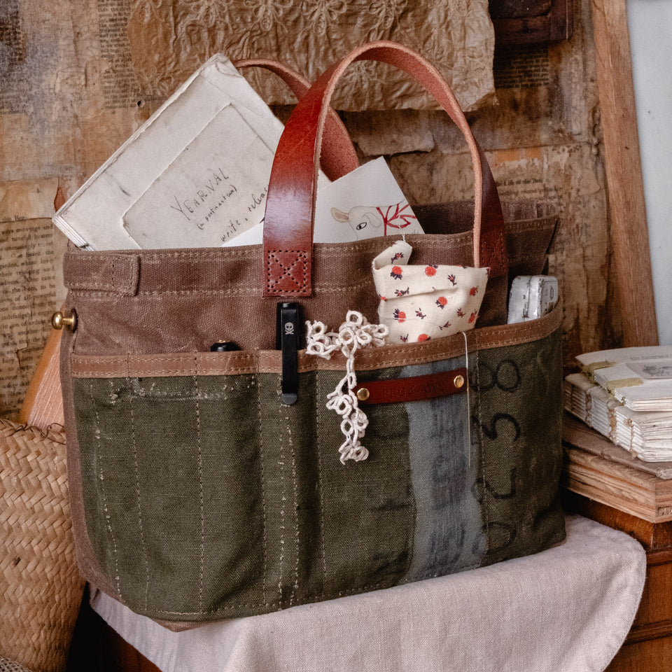 Tove Artist Tote with Army Canvas (Words + or Stitching)