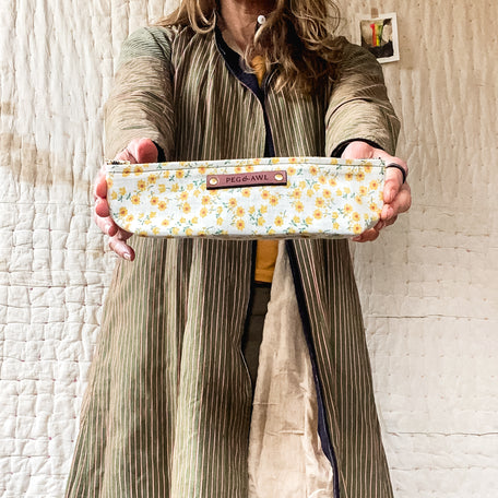 Drafter Pouch with Mid-Century Cotton Floral: Camille