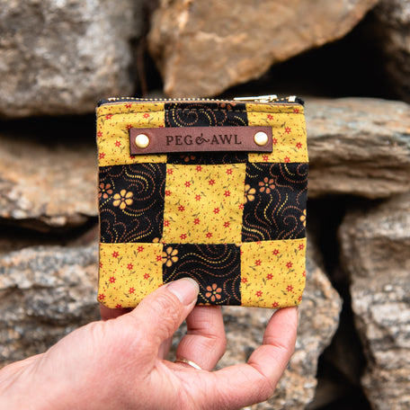 Custom Pouch with Antique Quilt Block: Nanette