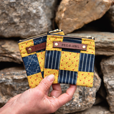 Custom Pouch with Antique Quilt Block: Naomi