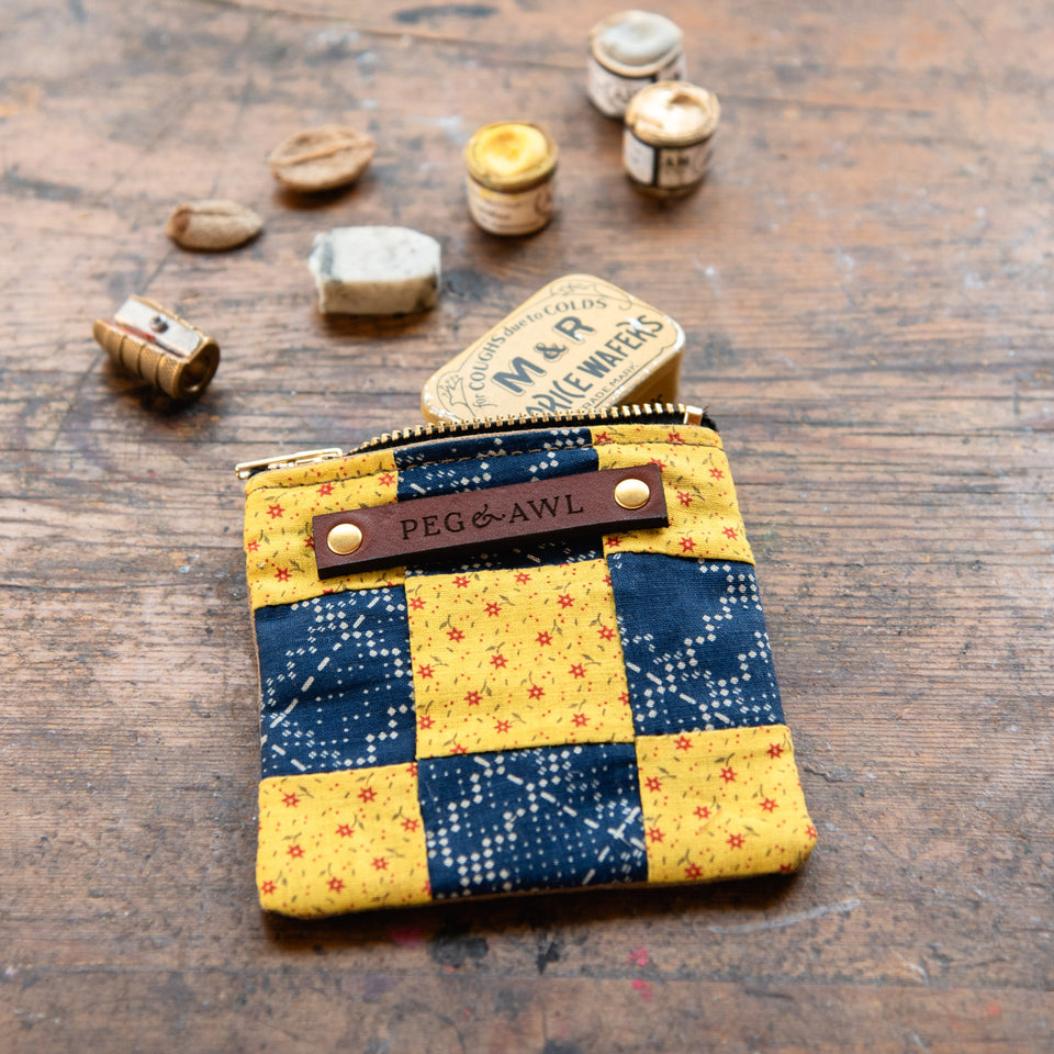 Custom Pouch with Antique Quilt Block: Naomi