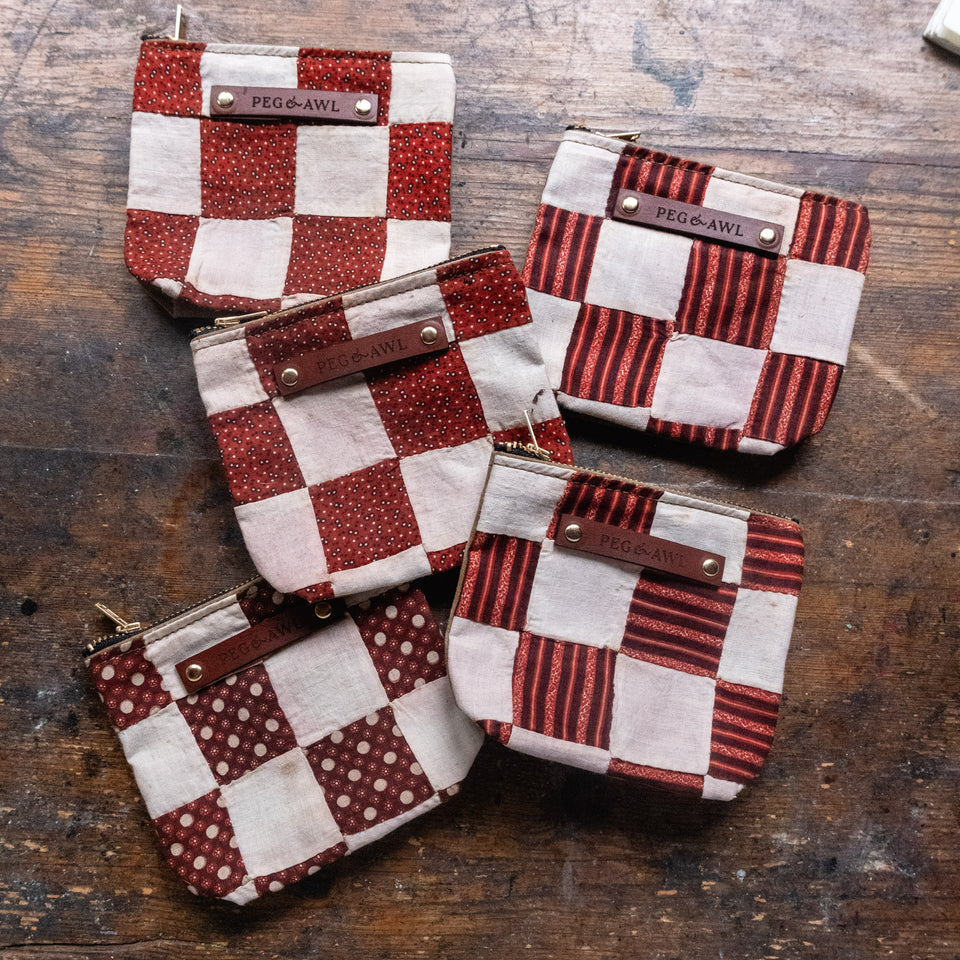 Pouch with Late 1800s Quilt Block: Nora