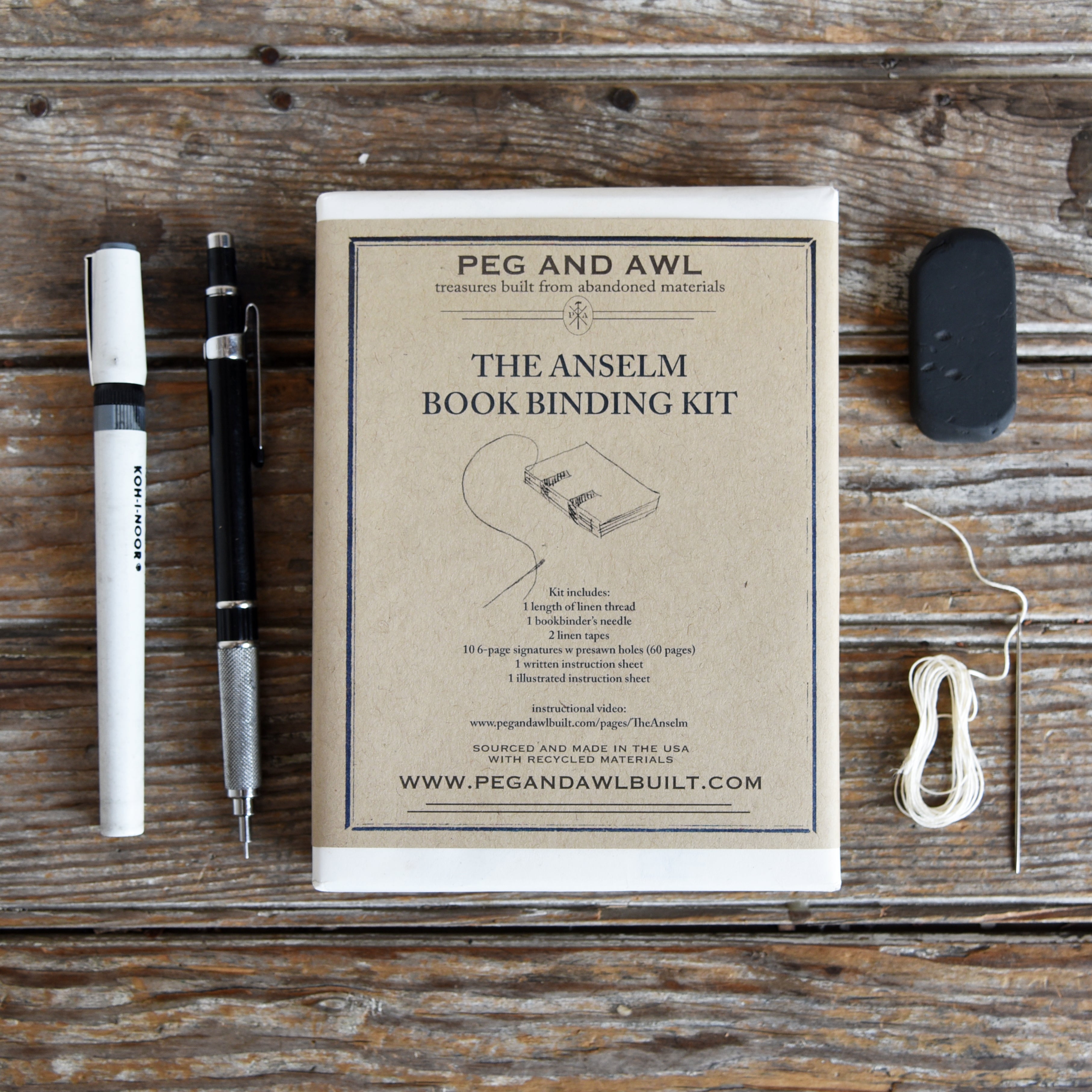 Pocket Bookbinding Kit Learn to Make Two Sewn Bindings,and Two Bonus Folded  Mini Books 