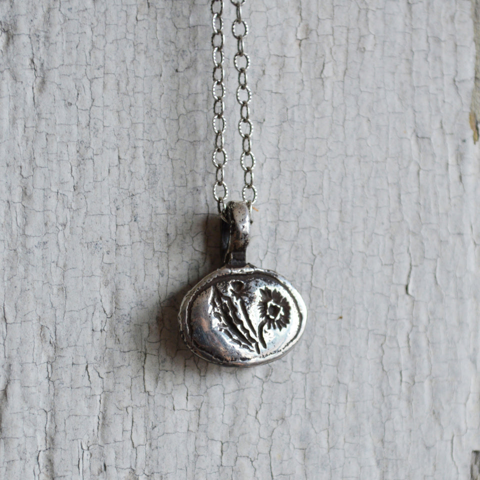 Dandelion Botanical Necklace – Peg and Awl