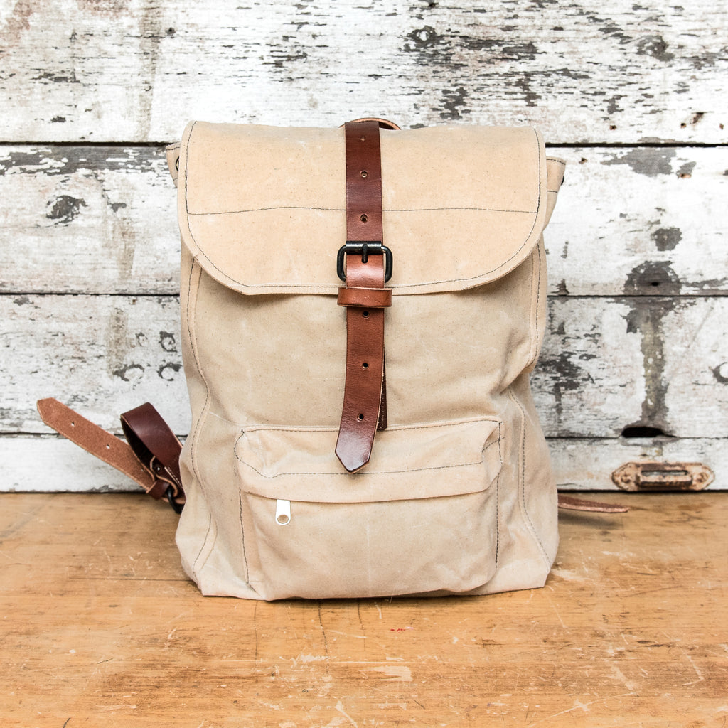 The Rogue Backpack  Handmade from Waxed Canvas and Leather