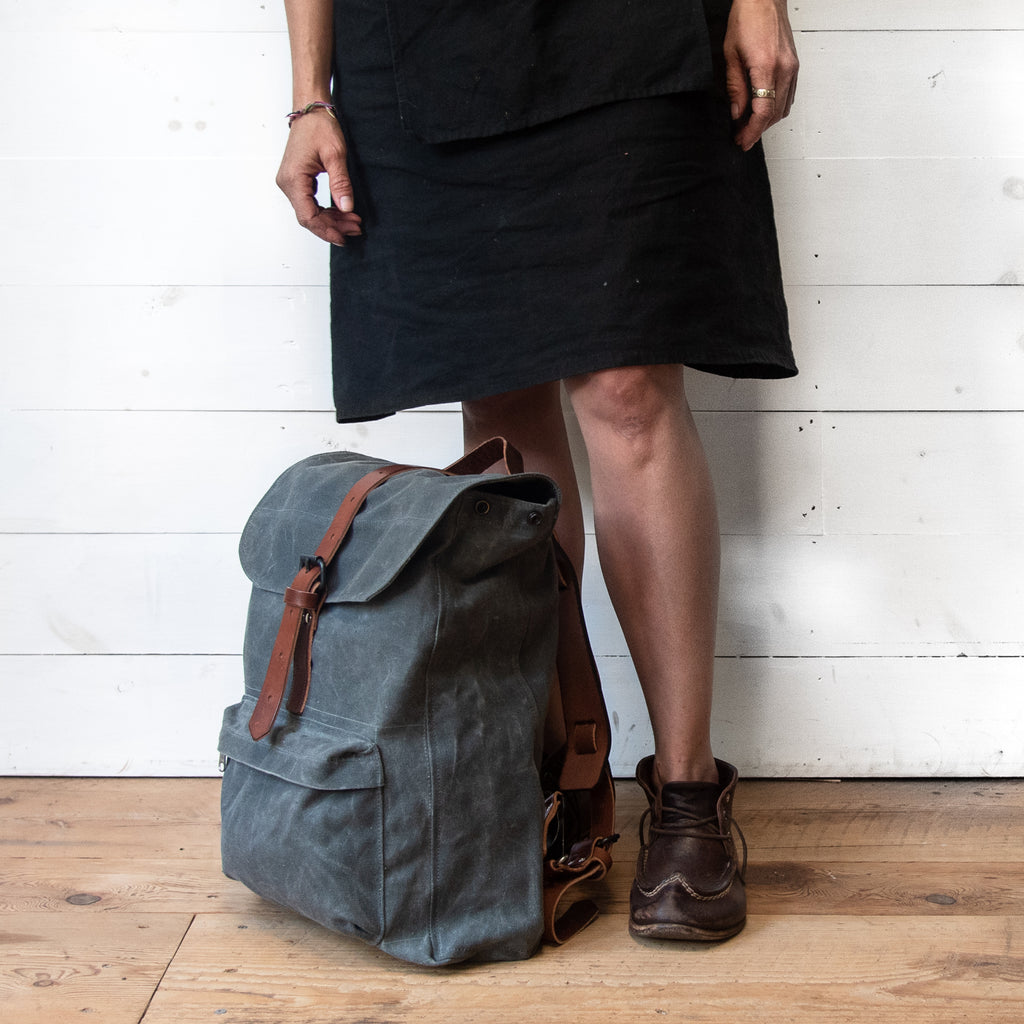 The Rogue Backpack  Handmade from Waxed Canvas and Leather