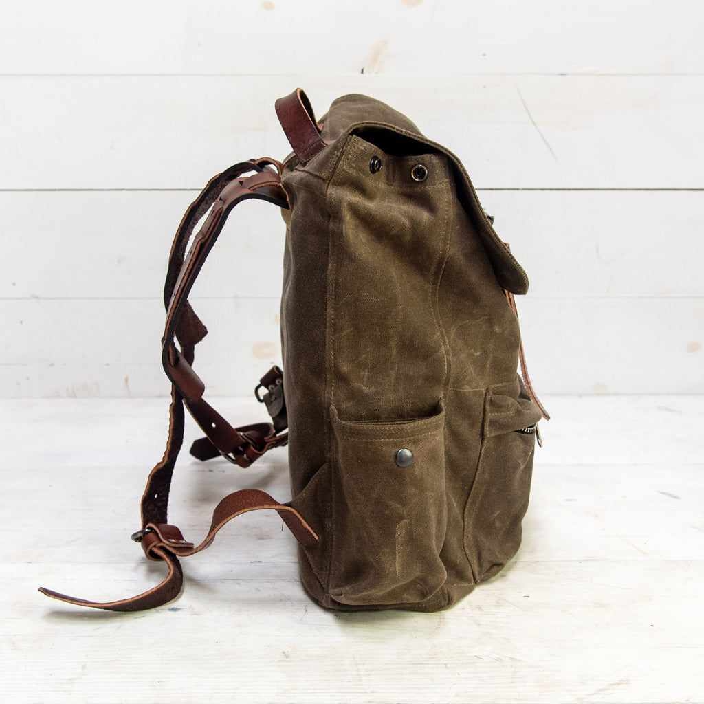 The Rogue Backpack  Handmade from Waxed Canvas and Leather