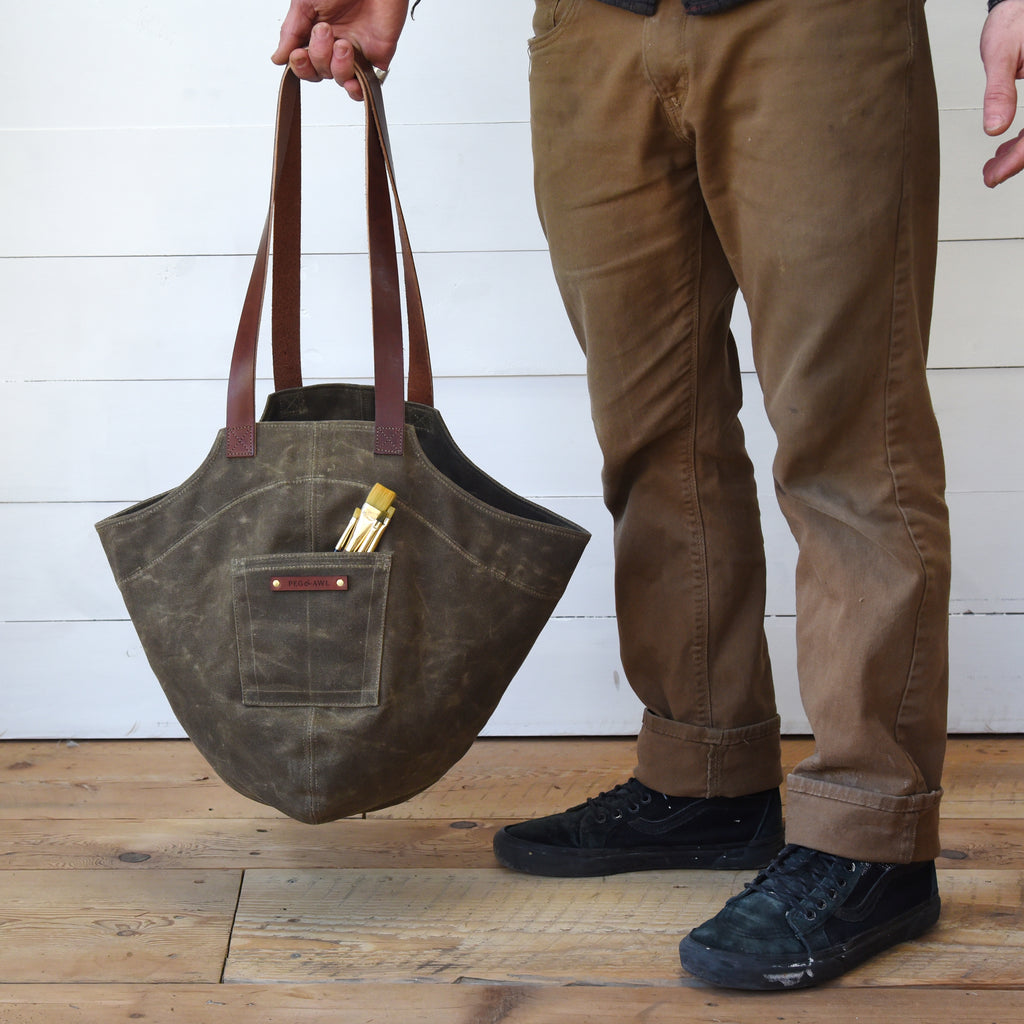 Gatherer - bushcraft pack in wax canvas and leather