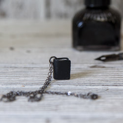The Jackson Book Necklace (black)