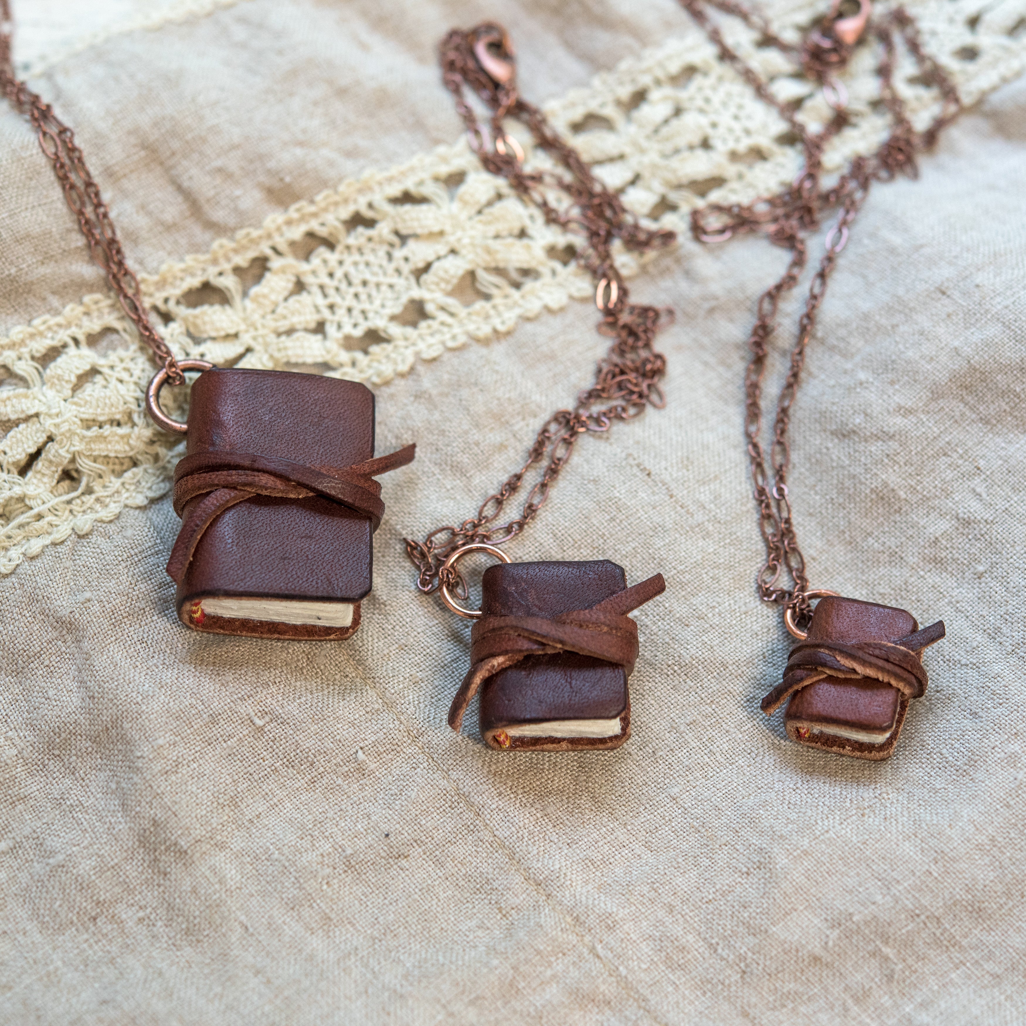 The Harper Book Necklace (brown) with Tie