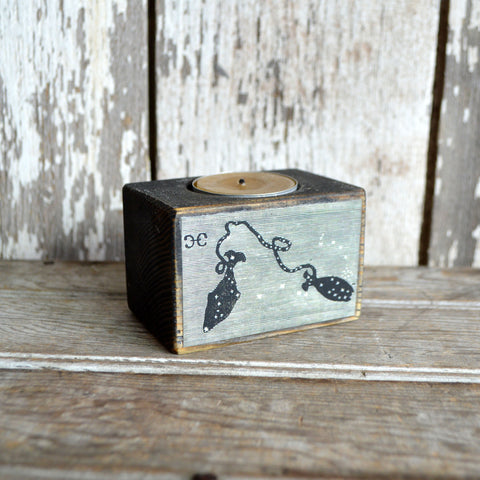 Zodiac Blackened Candleblock: No. 16, Pisces