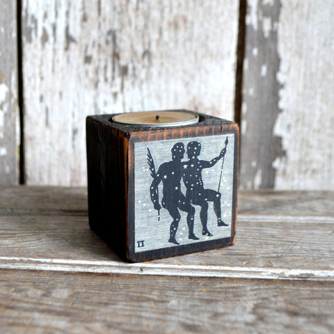 Zodiac Blackened Candleblock: No. 7, Gemini