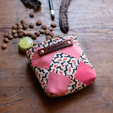 Custom Pouch with Antique Hand-Stitched Quilt Block: Cass