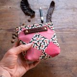 Custom Pouch with Antique Hand-Stitched Quilt Block: Cass