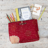Maker Pouch with Vintage Repaired Kantha: Delores