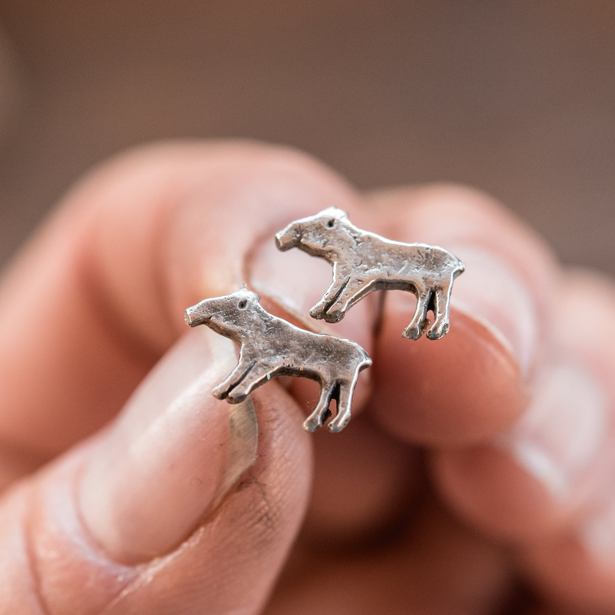 Foundlings Earrings: Fern (Tapir)