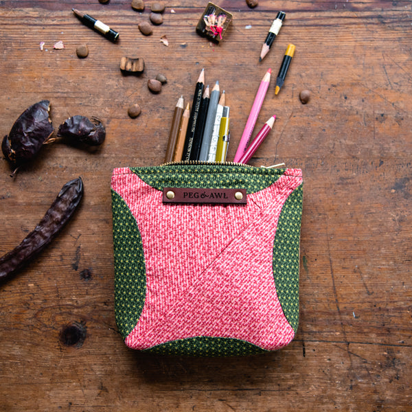 Custom Pouch with Vintage Quilt Blocks: Efa