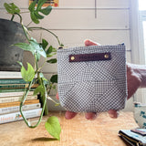 Custom Pouch with Antique Hand-Stitched Quilt Block: Gabriela