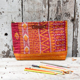 Maker Pouch with Vintage Repaired Kantha: Gertrude