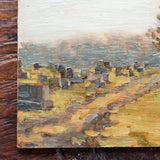 Original Plein Air Painting by Walter Kent: Grove Methodist Cemetery, 2020