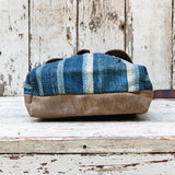 Indigo Hunter Satchel with African Mudcloth