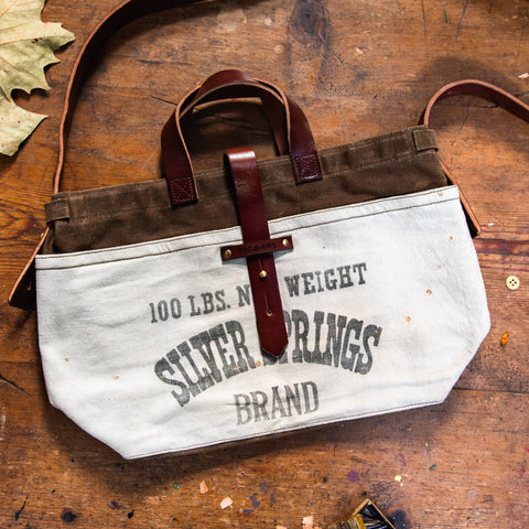 Standard Tote with Vintage Canvas: Silver Springs