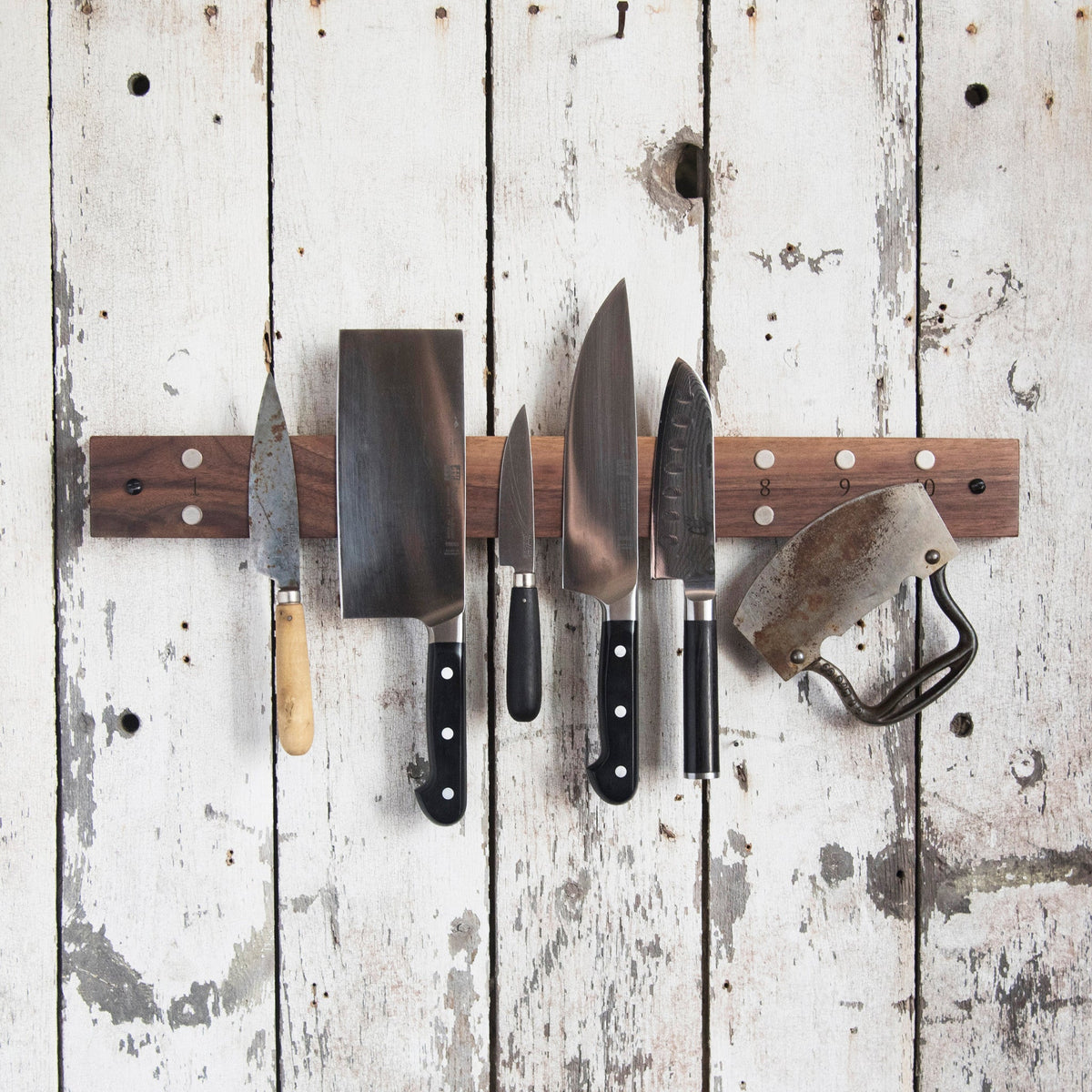 Mess Hall Knife Rack with Numbers | Magnetic Knife Holder – Peg and Awl