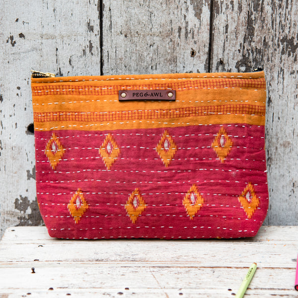 Maker Pouch with Vintage Repaired Kantha: Ophelia