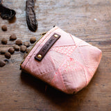 Custom Pouch with Antique Hand-Stitched Quilt Block: Pearla