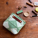 Custom Pouch with Antique Hand-Stitched Quilt Block: Pippa
