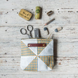 Custom Pouch with 1930s Quilt Block: Agatha