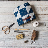 Custom Pouch with Hand-Stitched 1800s Quilt Squares: Aggi
