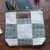 Custom Pouch with 1800s Hand-stitched Quilt Block: Ami