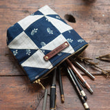 Custom Pouch with 1800s Hand-stitched Quilt Block: Aren