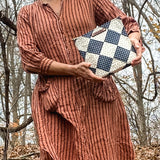 Custom Pouch with 1800s Hand-stitched Quilt Block: Early