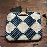 Custom Pouch with 1800s Hand-stitched Quilt Block: Hera