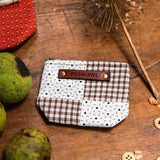 Custom Pouch with Antique Hand-Stitched Quilt Block: Lera