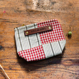 Custom Pouch with Antique Hand-Stitched Quilt Block: Lois