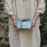 Custom Pouch with 1800s Jaquard Loom Coverlet: Maire