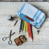 Custom Pouch with 1800s Jaquard Loom Coverlet: Maire