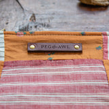 Custom Pouch with Early 1900s Hand-Stitched Quilt Block: Rosalind