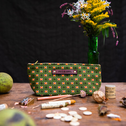 Essentials Pouch with 1930s Textile: Acker