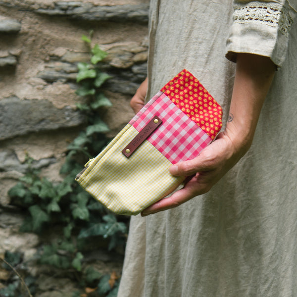 Essentials Pouch with Vintage Textile Mashup: Birgitta