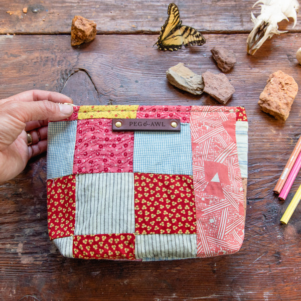 Keeper Pouch with Late 1800s Quilt: Amelia No. 3