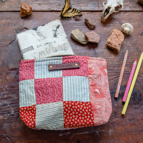 Keeper Pouch with Late 1800s Quilt: Amelia No. 7