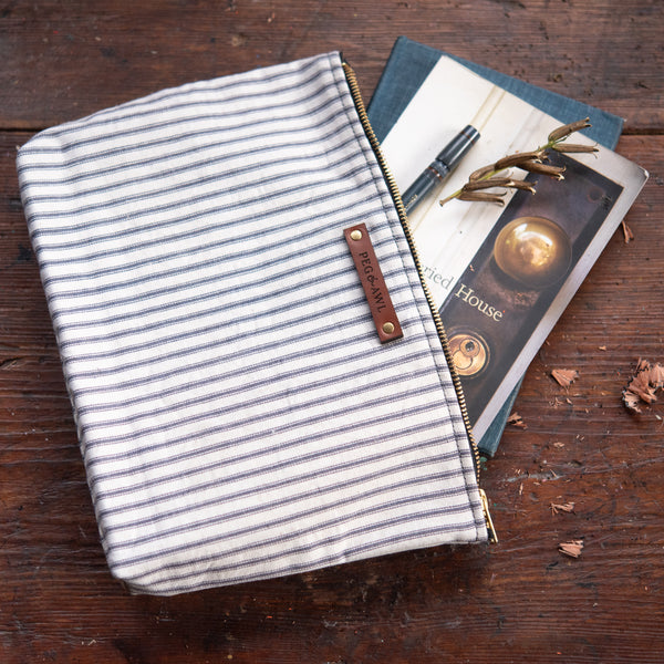 Maker Pouch with Vintage Ticking: Nan