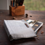 Maker Pouch with Vintage Ticking: Nan