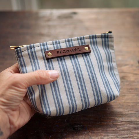 Saver Pouch with Vintage Ticking: Luca